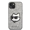 Karl Lagerfeld KLHCP14SG2CPS iPhone 14 / 15 / 13 6,1 srebrny/silver hardcase Glitter Choupette Patch